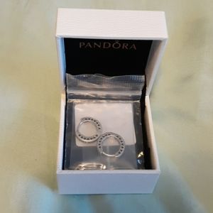 Pandora pave heart hoop earrings